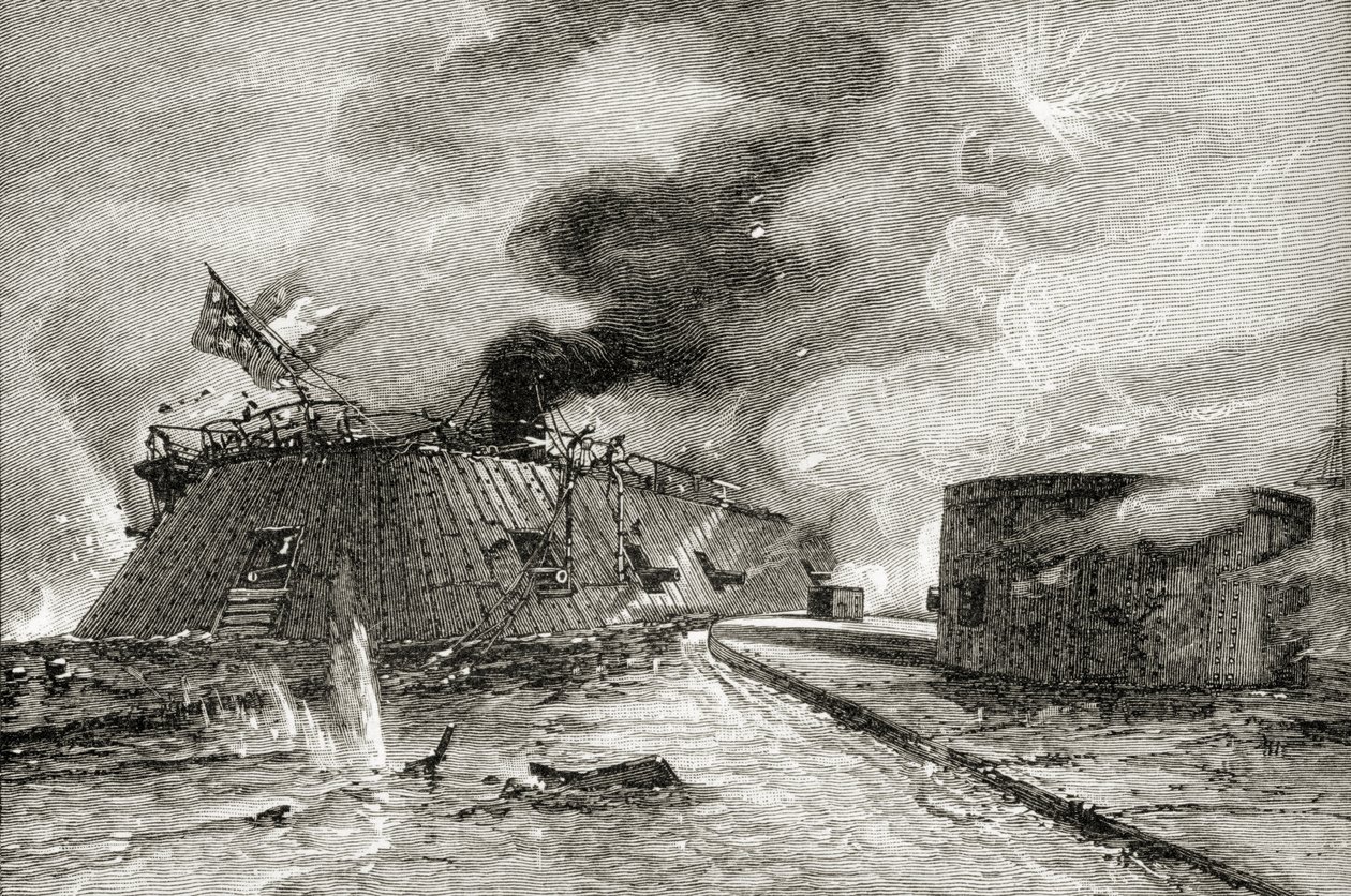 Battle between the Monitor and Merrimac 1862, från 