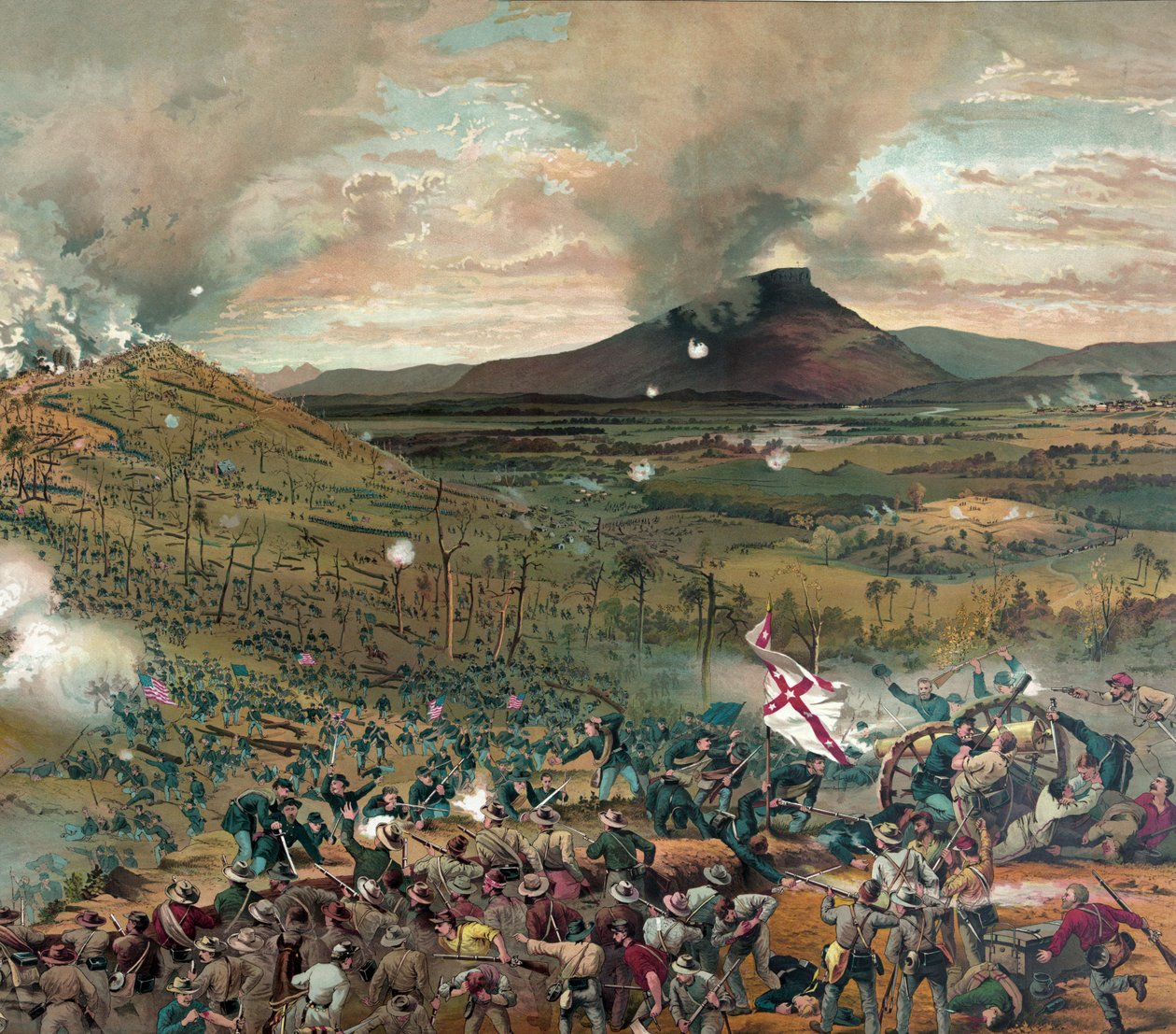 Slaget vid Mission Ridge, 25 november 1863 - presenteras med komplimangerna ...pub. 1886. av American School