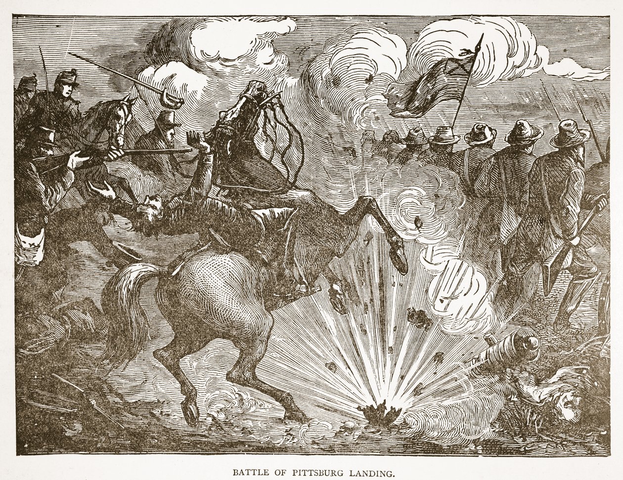Battle of Pittsburgh Landing, från en bokpub. 1896 av American School