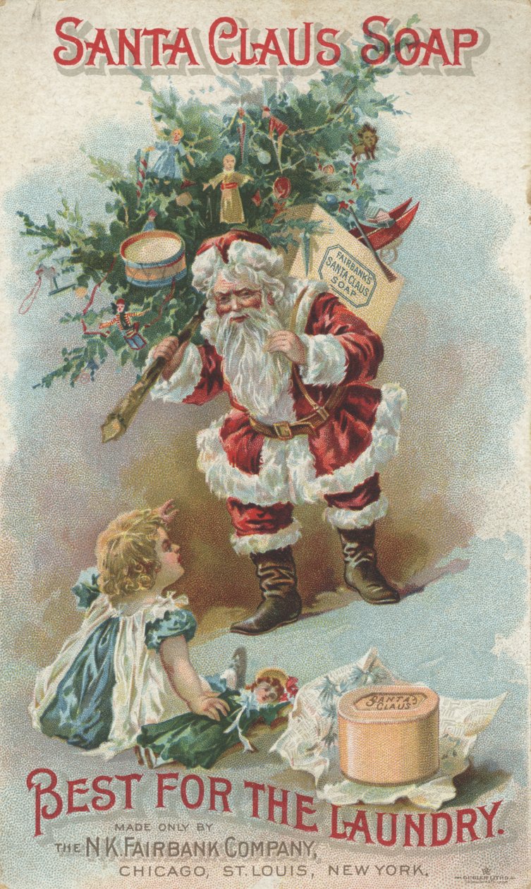 Best for the Laundry, annons för Fairbanks Santa Claus Soap, c.1880 av American School