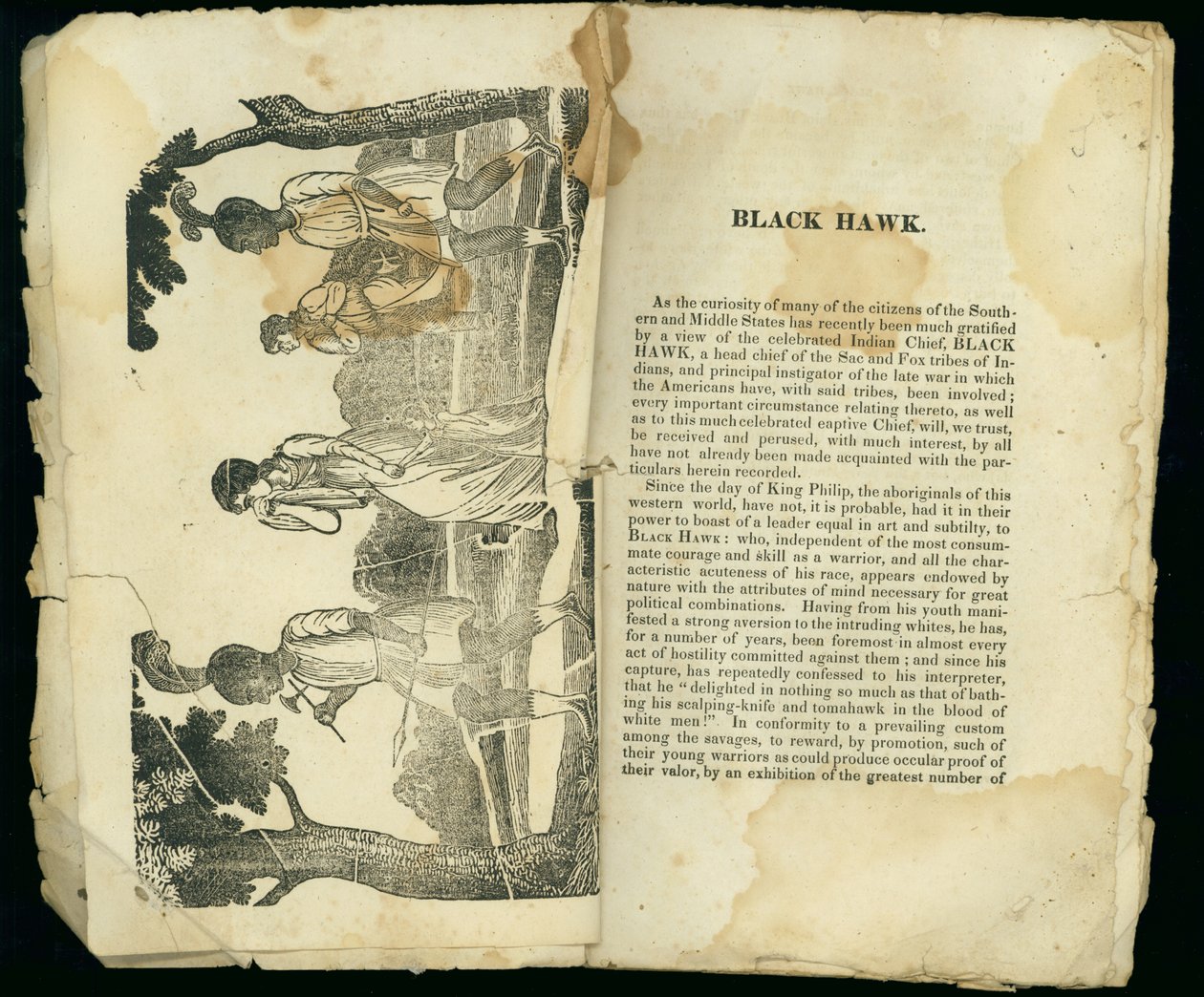 Black Hawk, från Berättelsen om Mrs. Jane Lewis fångenskap och försynsflykt, 1834 av American School