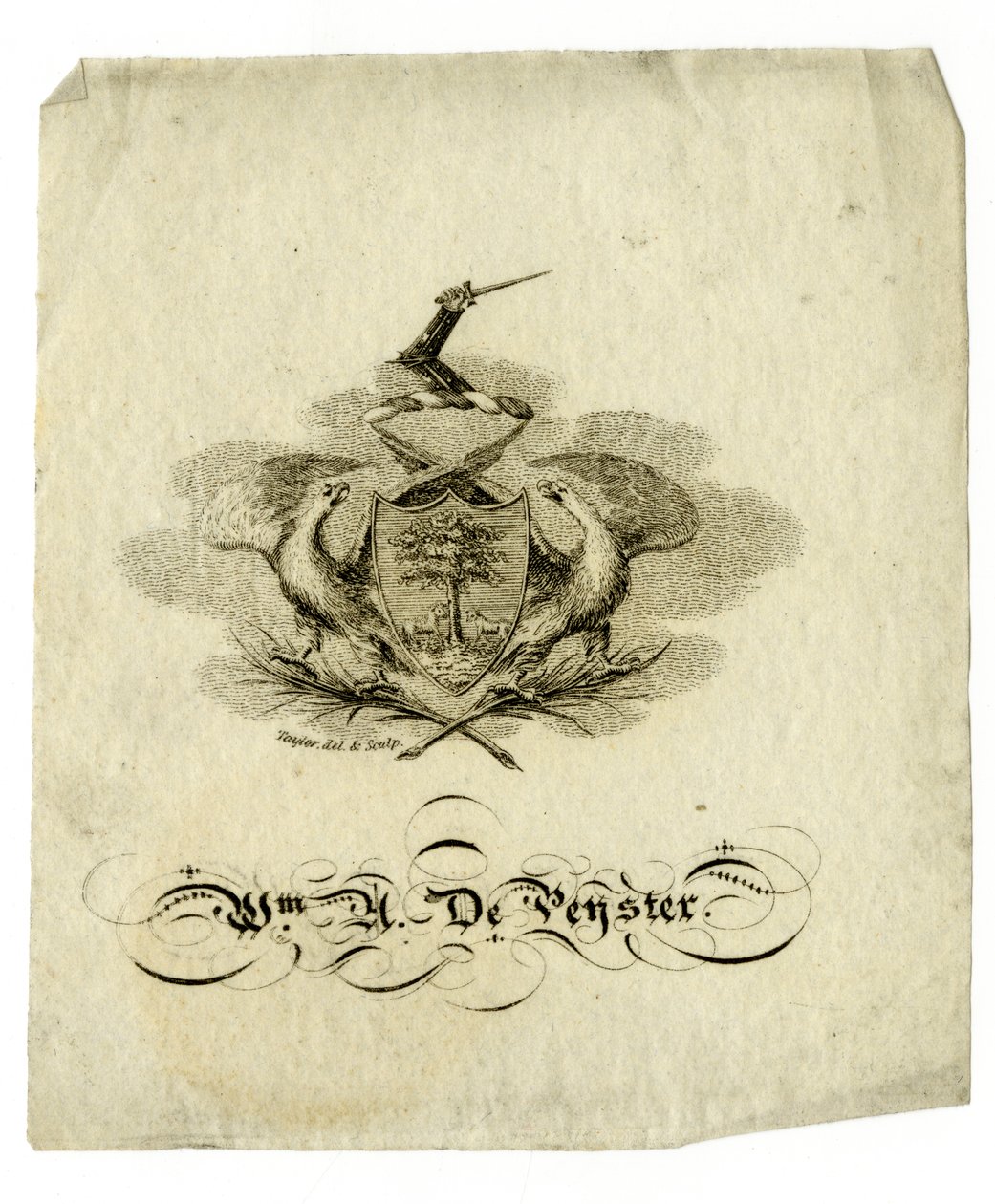 Bokskylt av William Axtell De Peyster (1793-1856), ca 1840 av American School