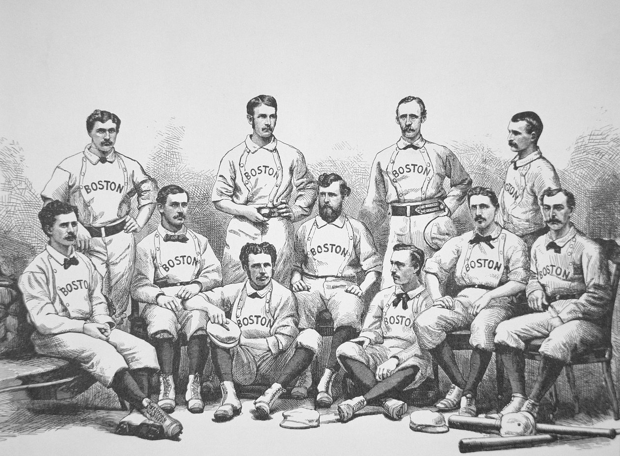 Boston Red Sox, nationella mästare 1874 (gravyr) av American School