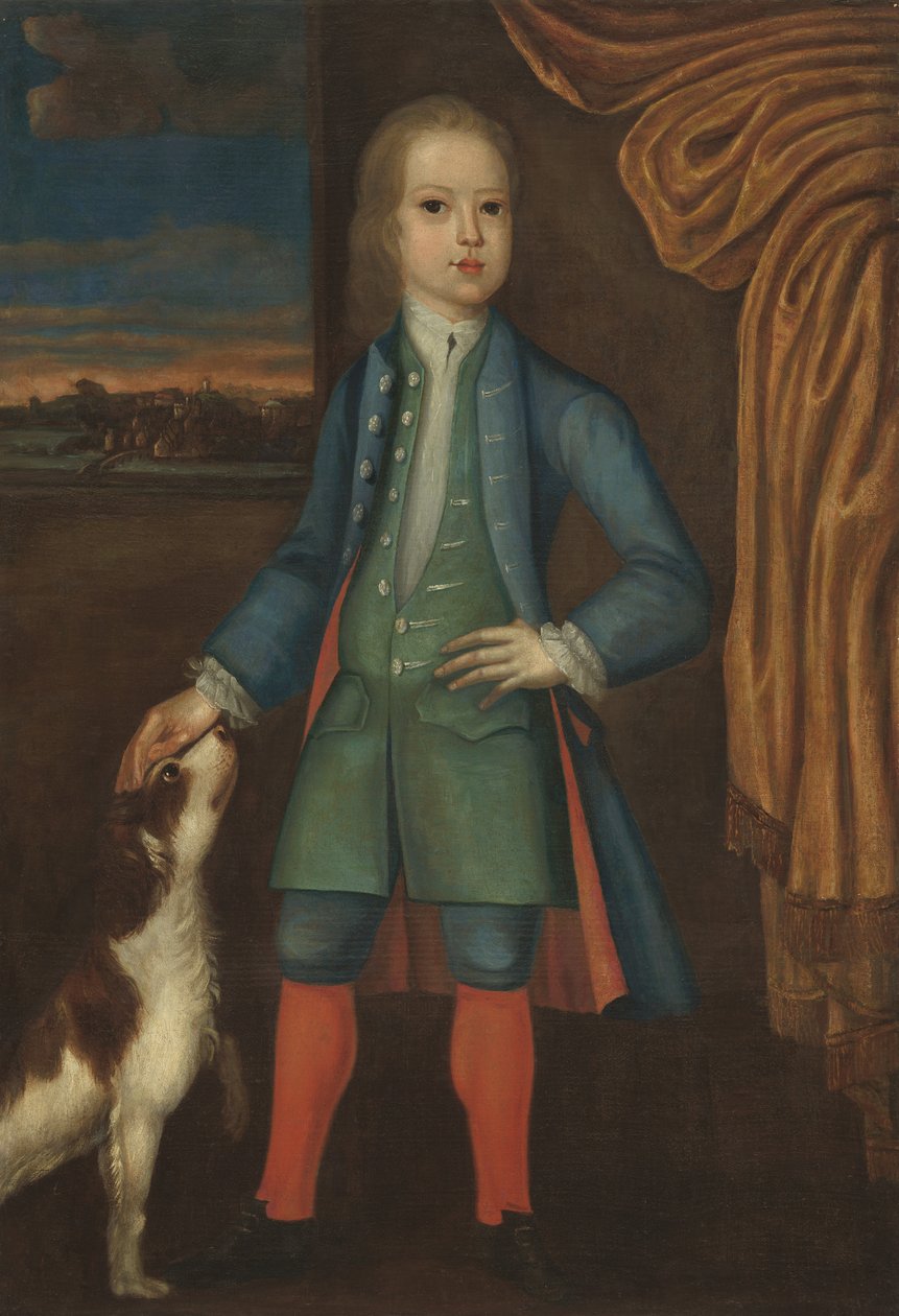 Pojke i blå rock, ca 1730 av American School