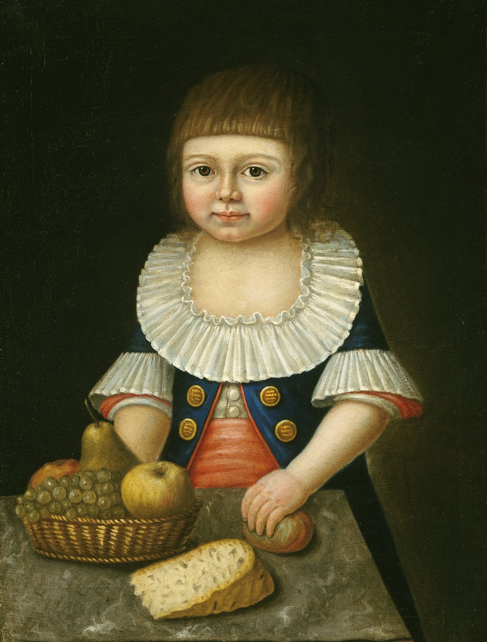 Pojke med en fruktkorg, ca 1790 av American School