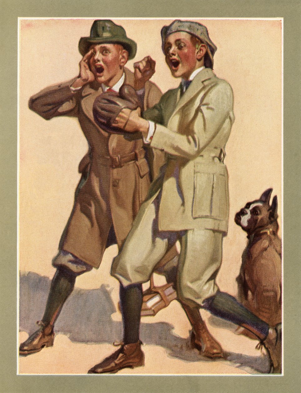 Pojkar som spelar streetbaseball på 1920-talet av American School