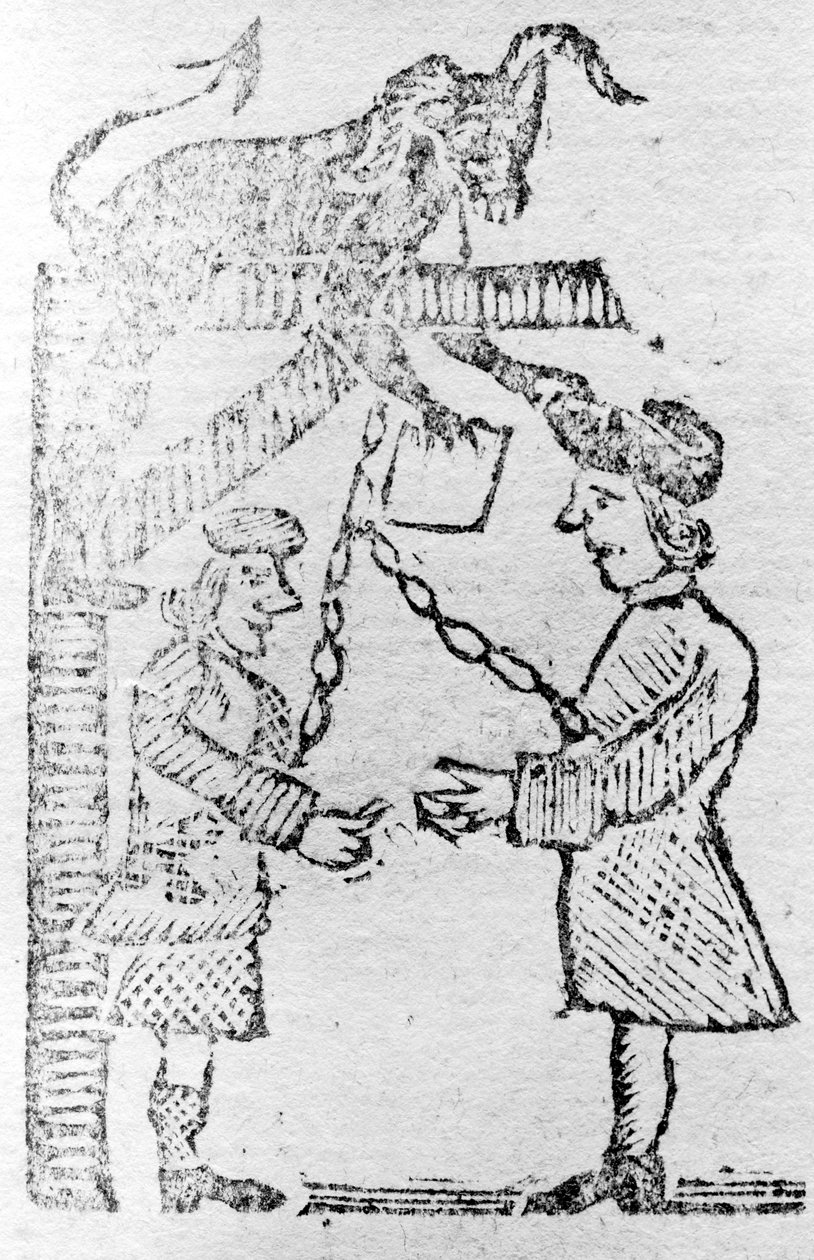 Brittiska tjänstemän Doing the Devils Work, illustration från Boston Gazette av American School