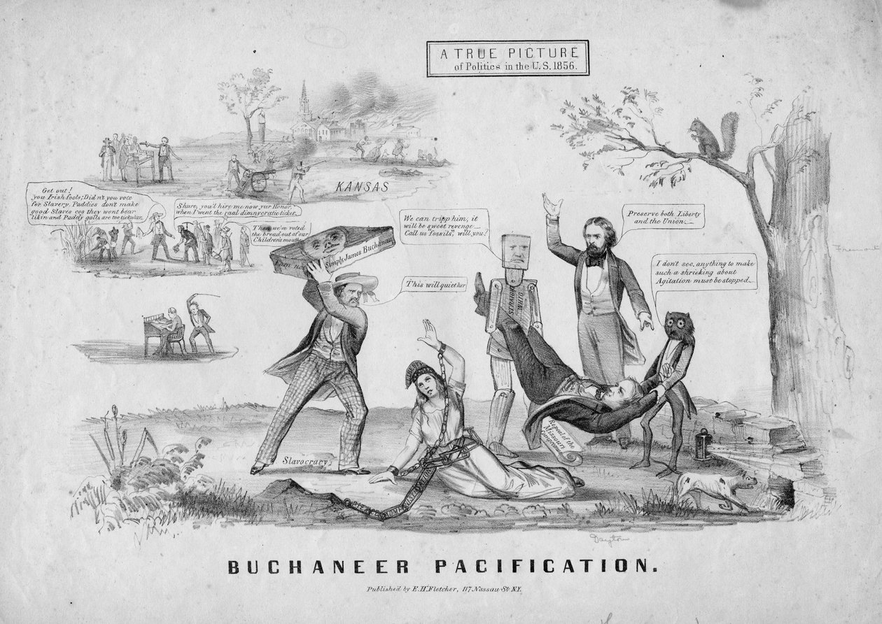 Buchaneer pacifiering; publicerad av E H Fletcher, New York, c.1856 av American School