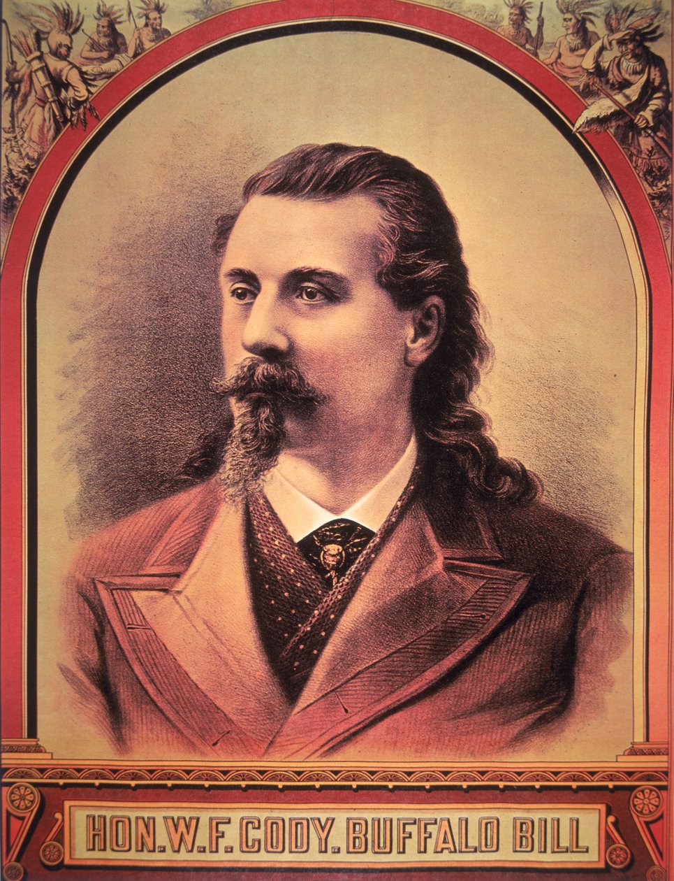 Buffalo Bill (1846-1917) 1886 (lito i färg) av American School