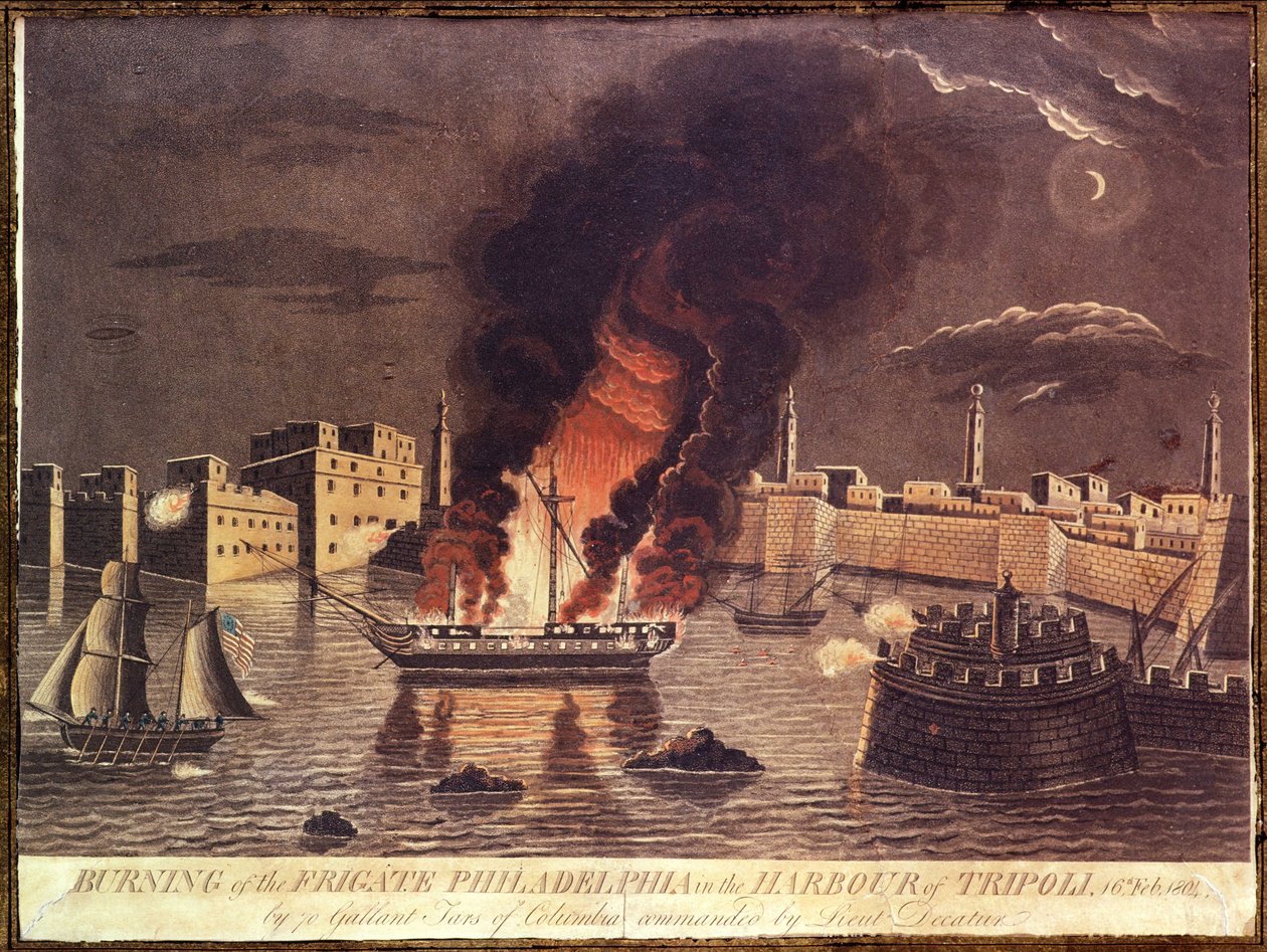 Bränning av fregatten Philadelphia, i hamnen i Tripoli den 16 februari 1804 av American School