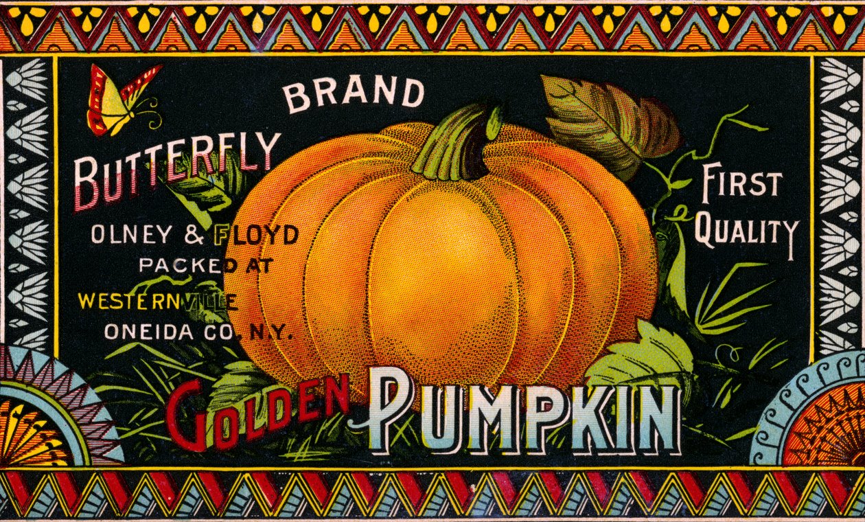 Butterfly Golden Pumpkin Produktetikett av American School