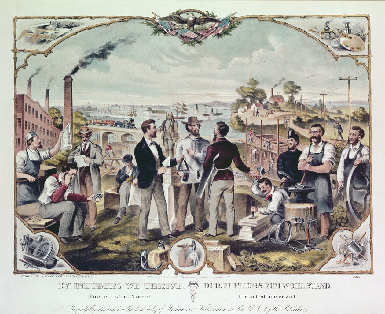 By Industry We Thrive, publicerad av Kimmel och Voigt, 1873 av American School