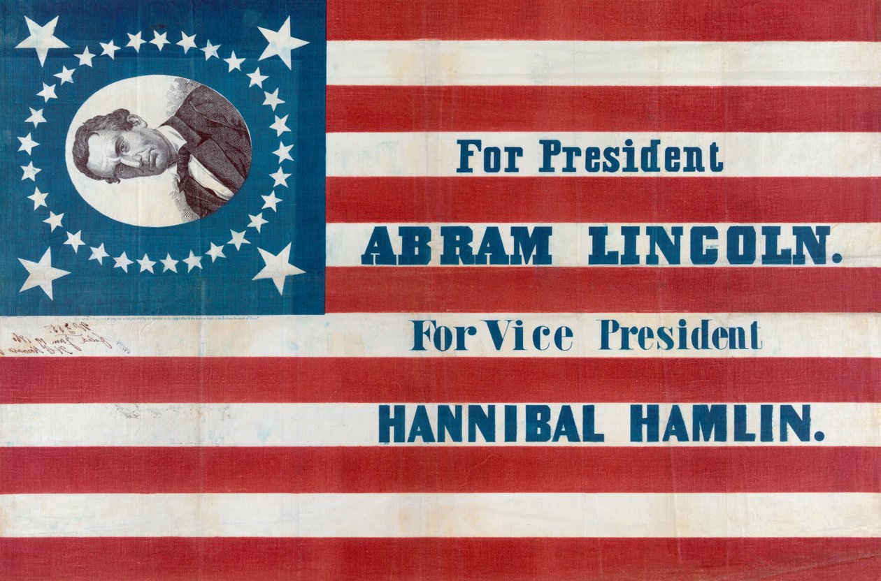 Kampanjflagga för Abraham Lincoln av American School