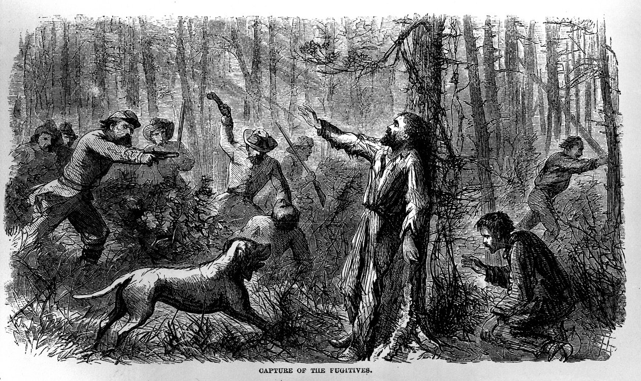 Capture of the Fugitives, from Prison Life in the South, skriven av Allen O. Abbott och publicerad 1865 av American School