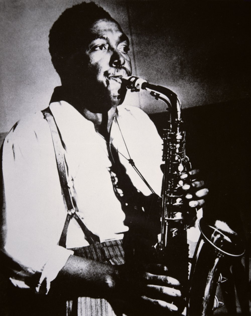 Charlie Parker (1920-55) (s/v foto) av American School