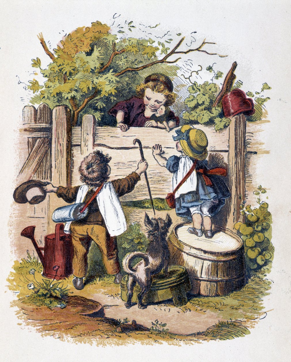 Barnträff i ”” Schnick, schnack, småsaker för de minsta””, barnspel. ed. London- Georges Ronthedge och söner. New York, Den breda vägen Ludgate n.d. c. 1890. av American School