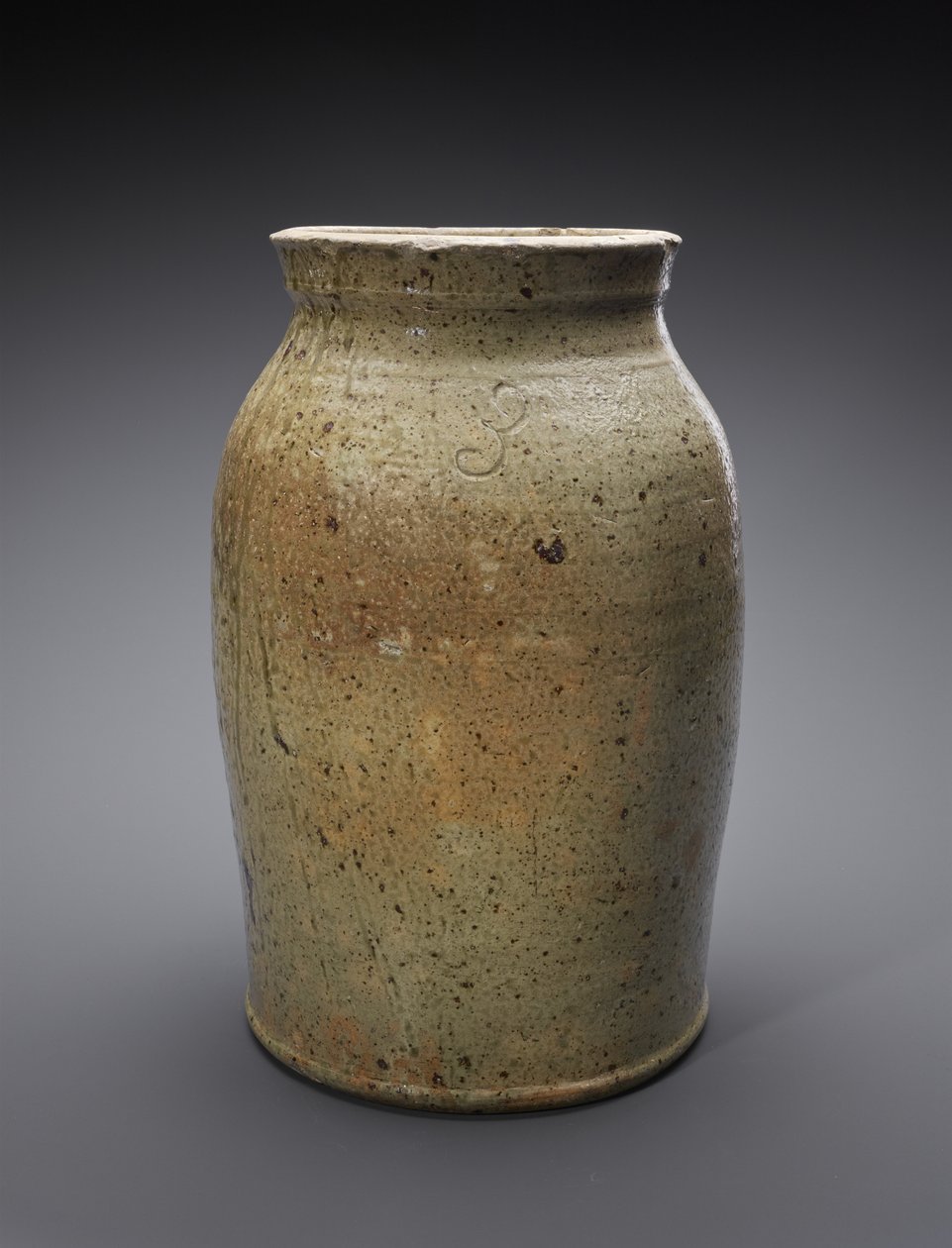Churn, c. 1865-1900 (alkaliskt glaserat stengods) av American School