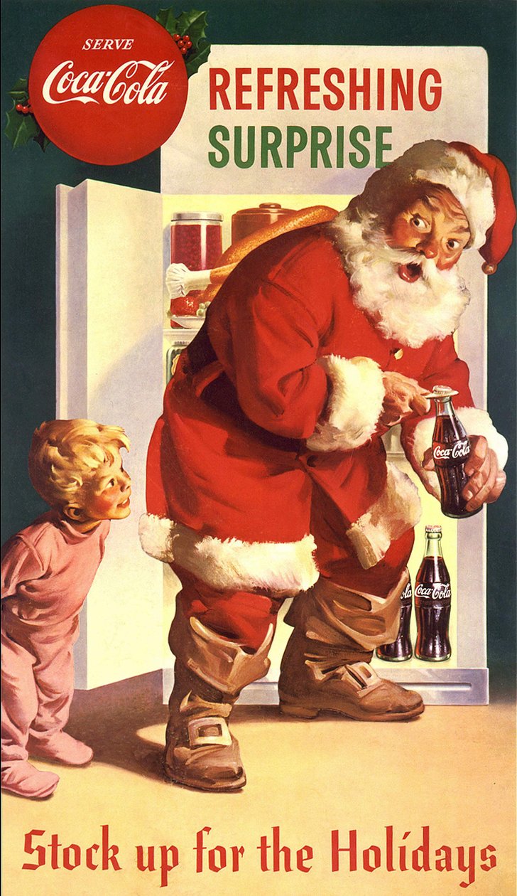"Coca-Cola"-reklam med jultomten, 40-talet. Förhandstillstånd för användning med Coca-Cola krävs. av American School