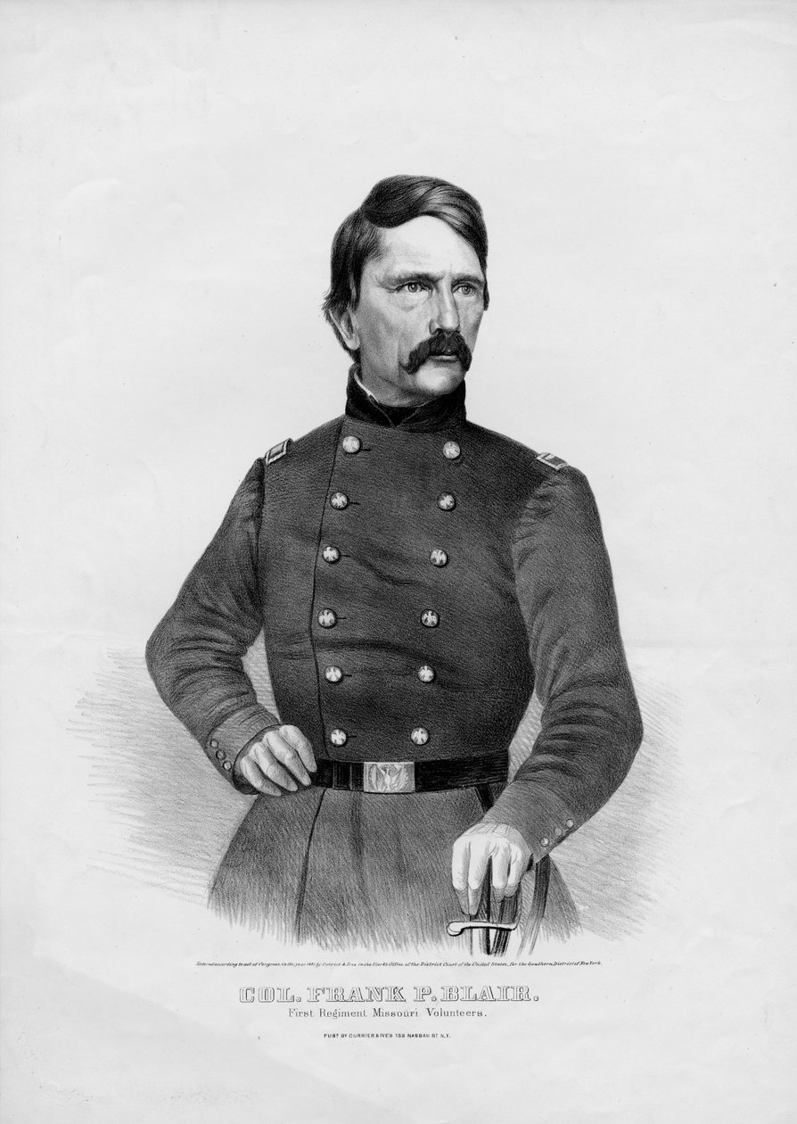 Överste Frank P. Blair: First Regiment Missouri Volunteers, pub. av Currier & Ives, 1861 av American School