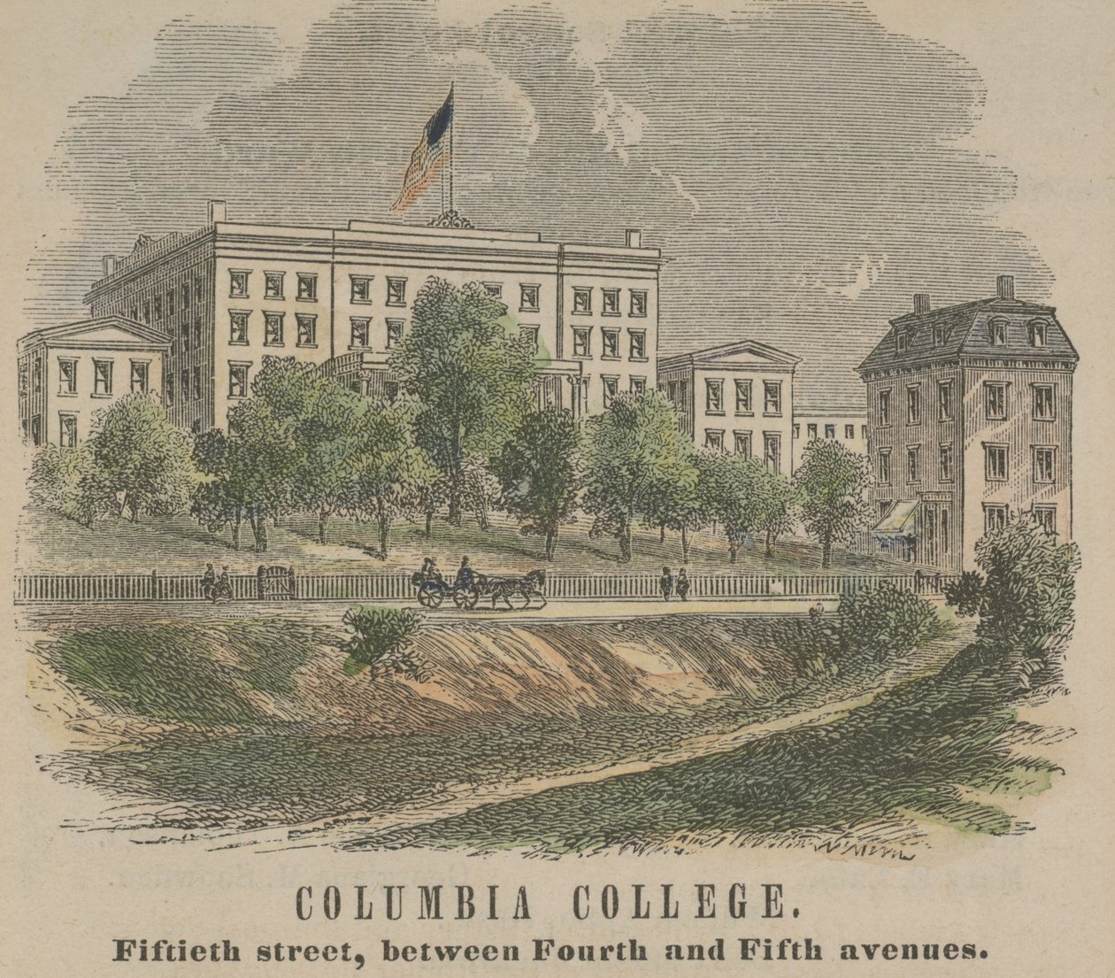 Columbia College, Fiftieth Street, mellan Fourth and Fifth Avenue, 1865 av American School