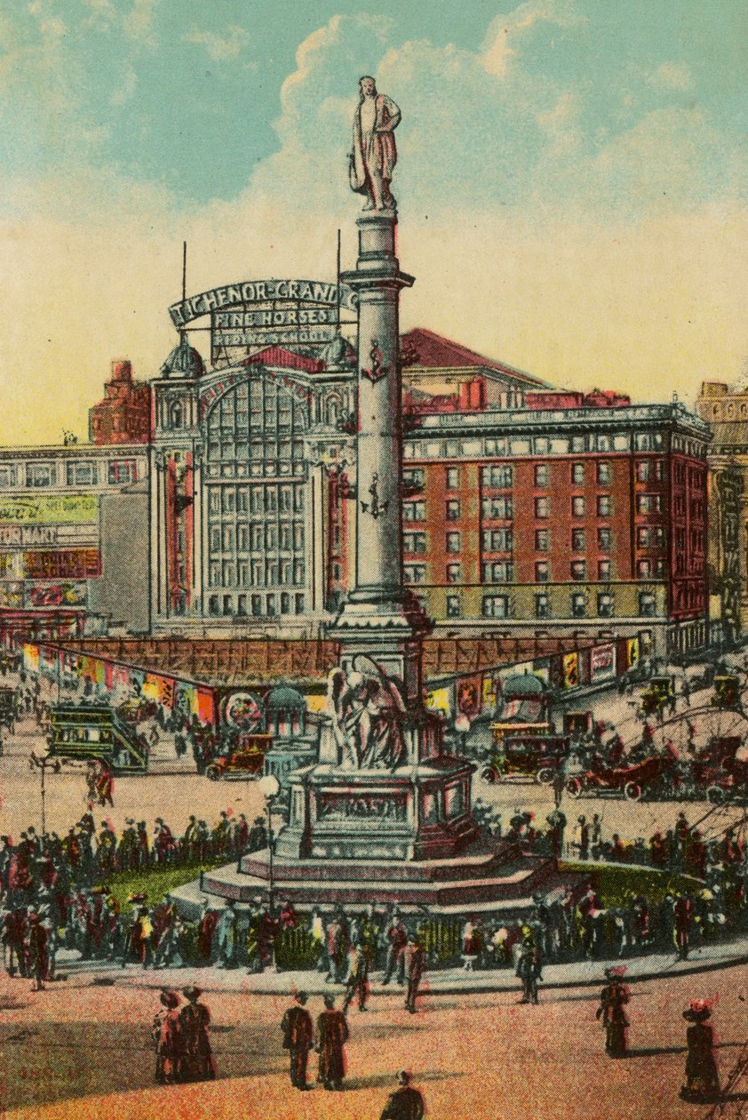 Columbus Circle, New York, ca 1900 av American School