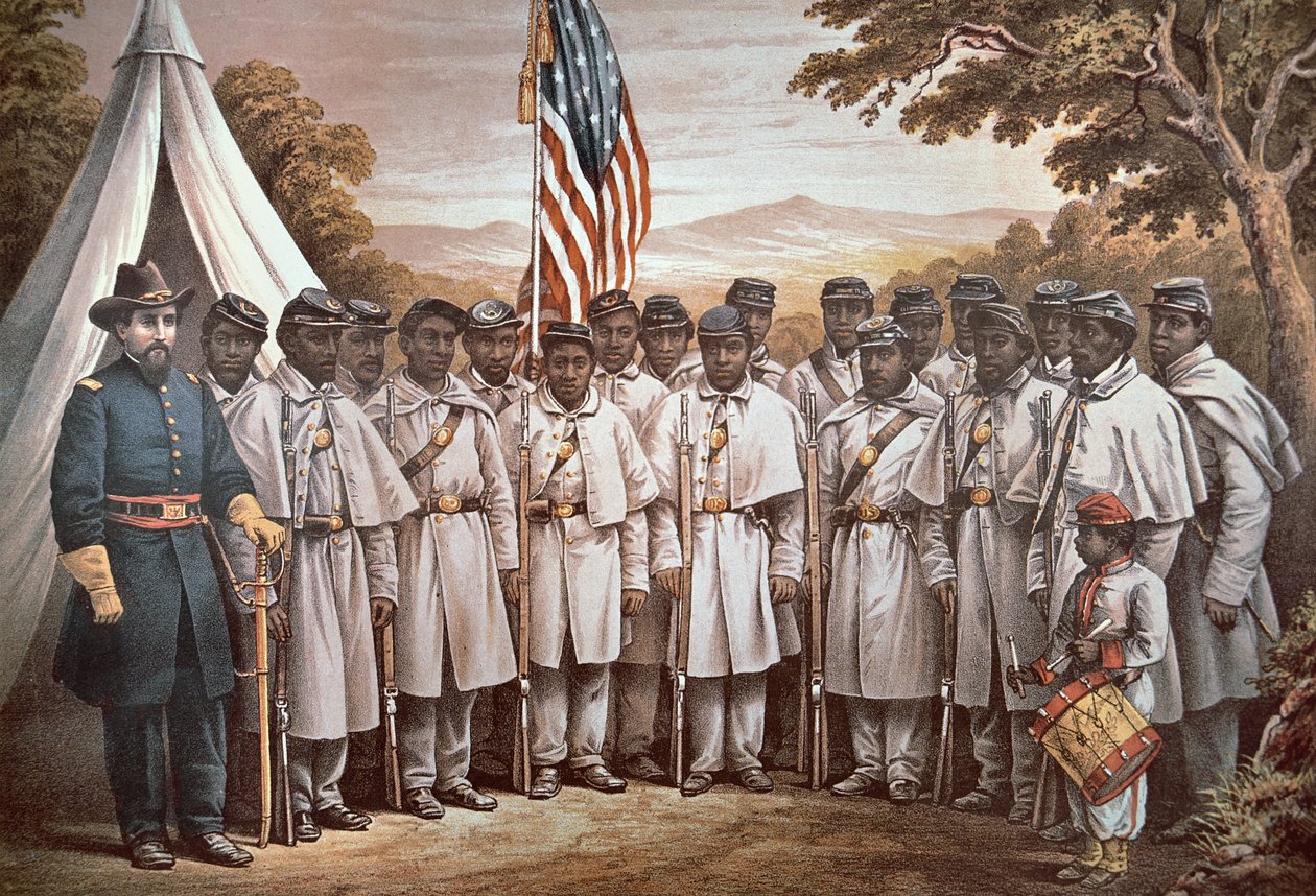 "Come and Join Us Brothers", facklig rekryteringsaffisch riktad till svarta volontärer (färg litho) av American School