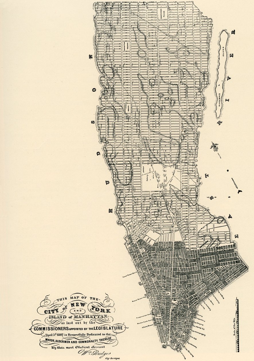Kommissionärernas karta över Manhattan av American School