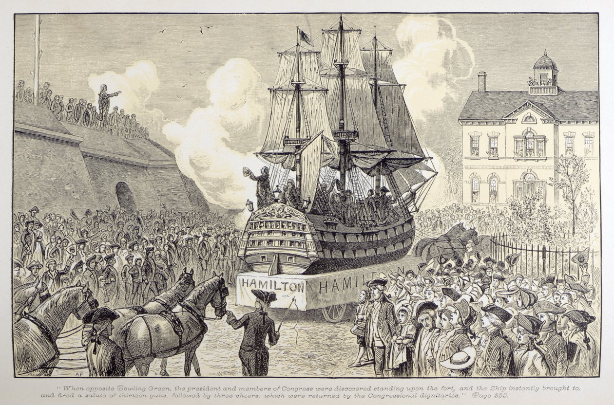 Kongressens parad och firande, c.1790 av American School