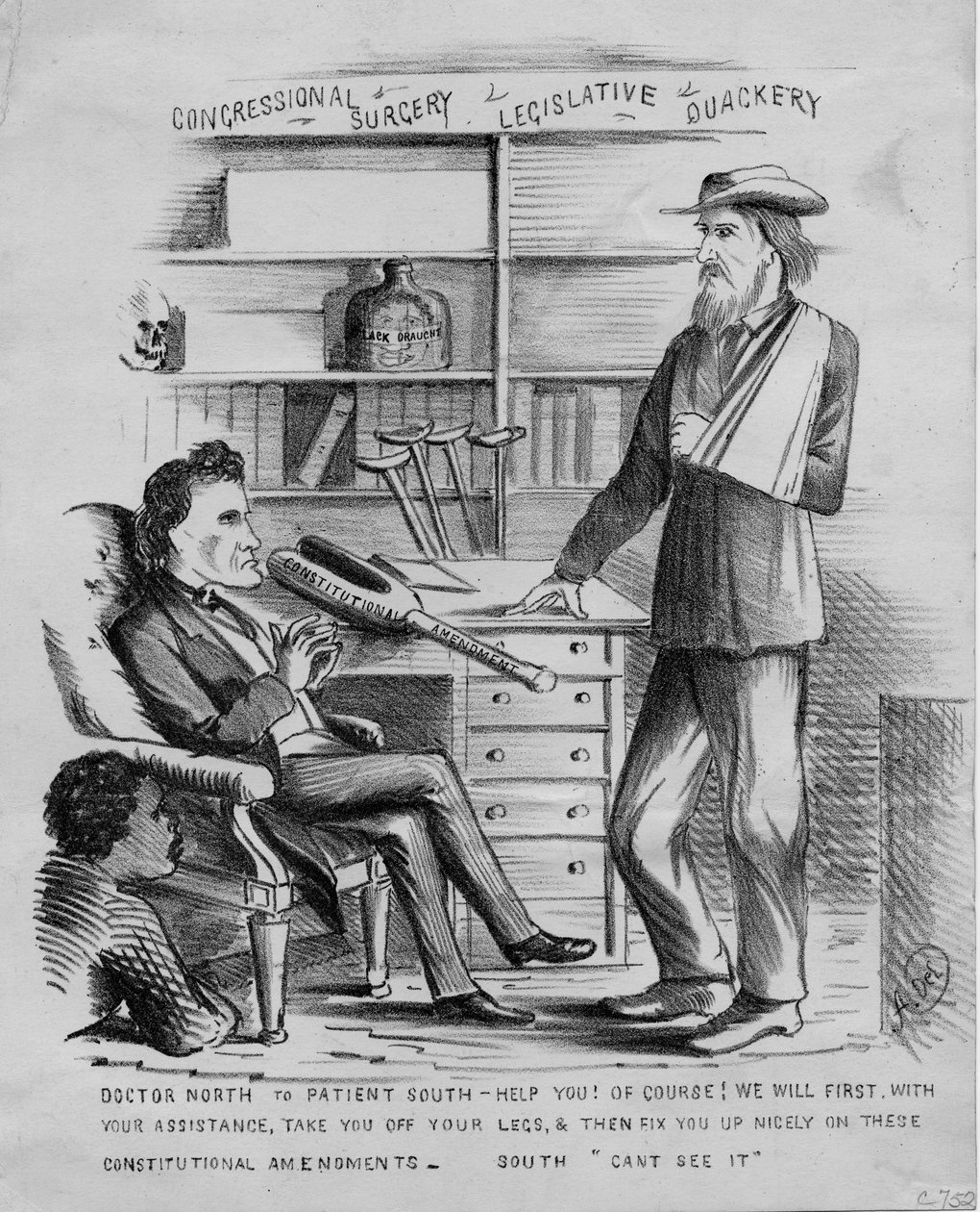 Kongresskirurgi: lagstiftande kvacksalveri, c.1866 av American School