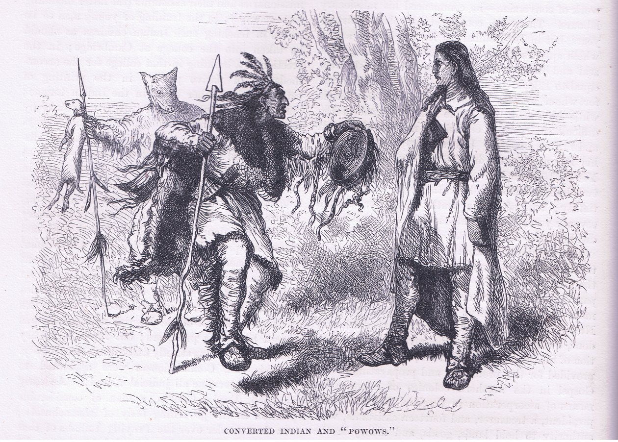 Konverterade indianer "Powows" 1695, illustration från Cassell