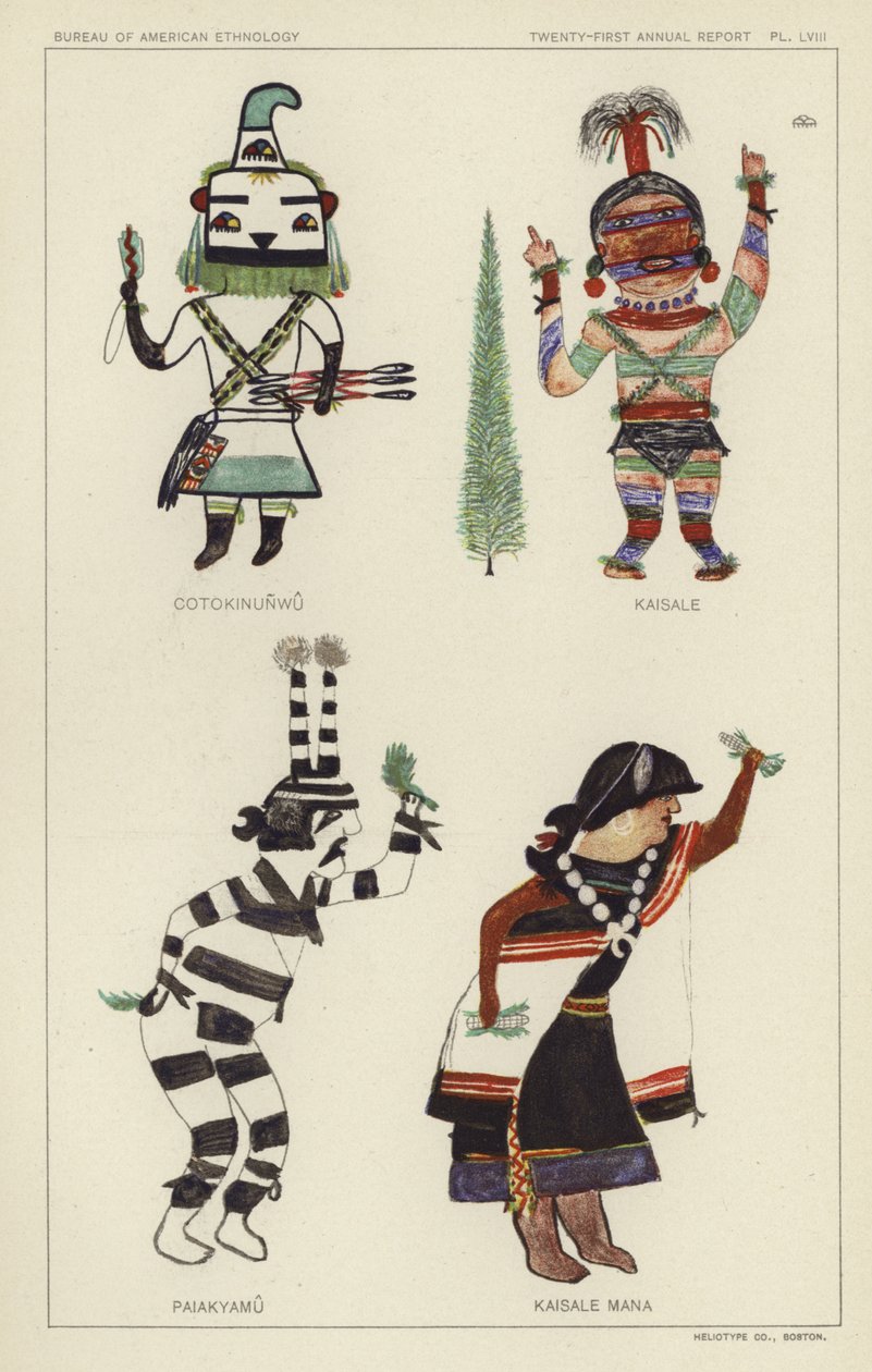 Cotokinunwu, Kaisale, Paiakyamu, Kaisale Mana (färglitografi) av American School