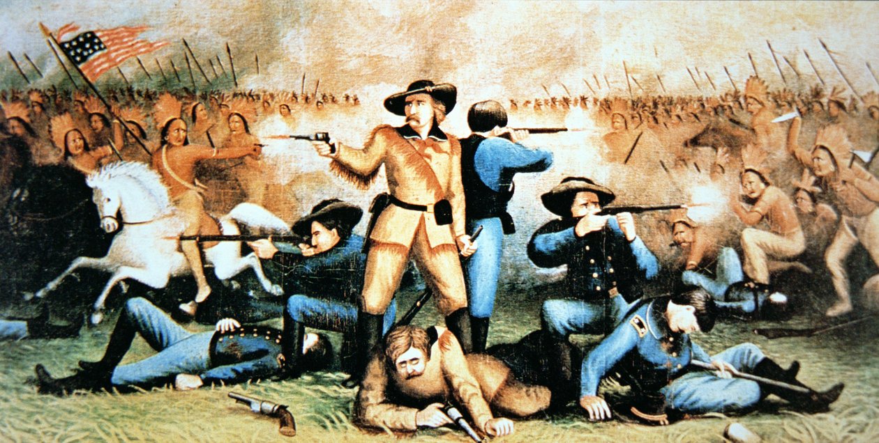 Custers sista ställning vid slaget vid Little Bighorn, 25 juni av American School