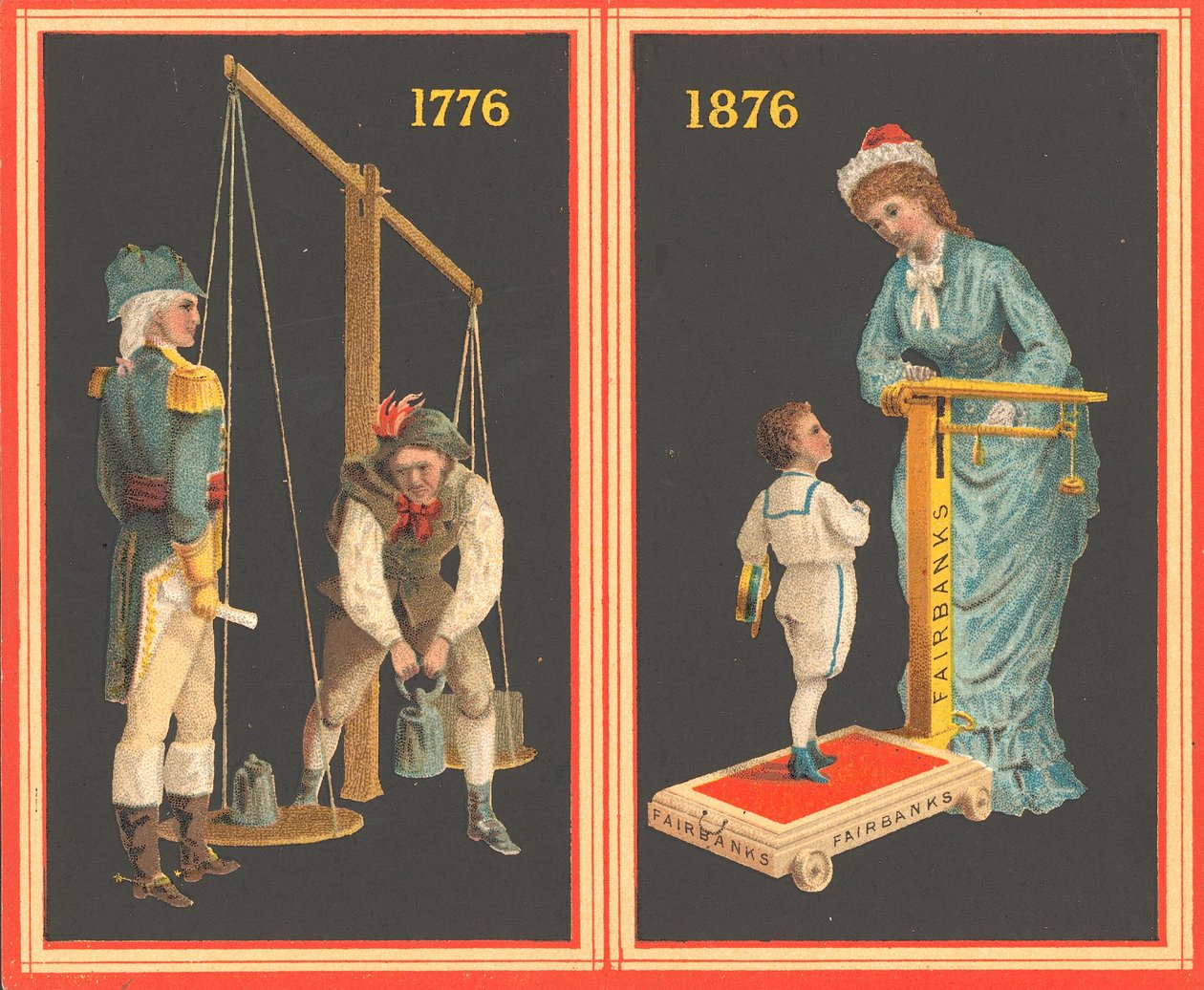 Dekoration av Francis Josephs kejserliga orden tilldelas uppfinnaren av Fairbanks vågar (färg litho) av American School