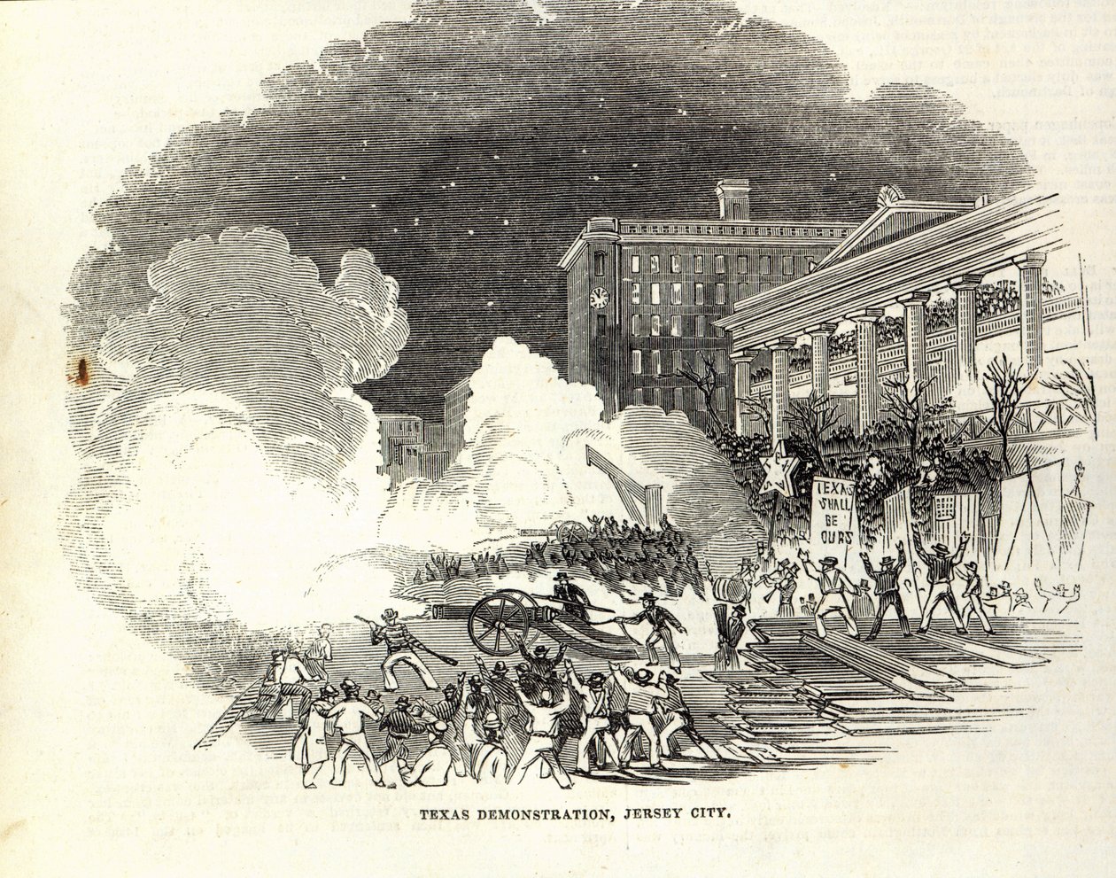 Demonstration i Jersey City till förmån för annekteringen av USA:s Texas, illustration från 