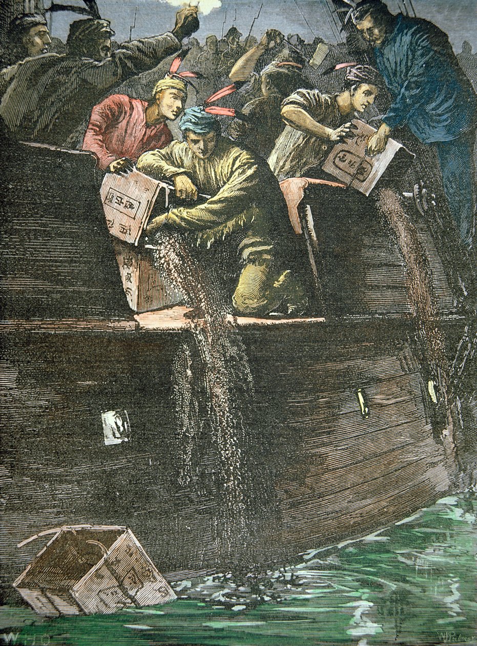 Förstörelse av telasterna, känd som Boston Tea Party av American School