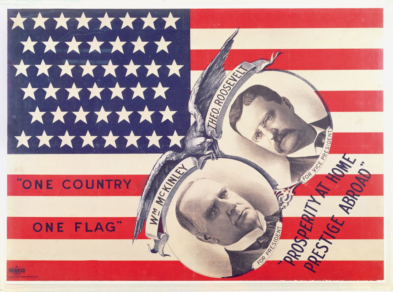 Valaffisch för det amerikanska presidentvalet 1900 av American School