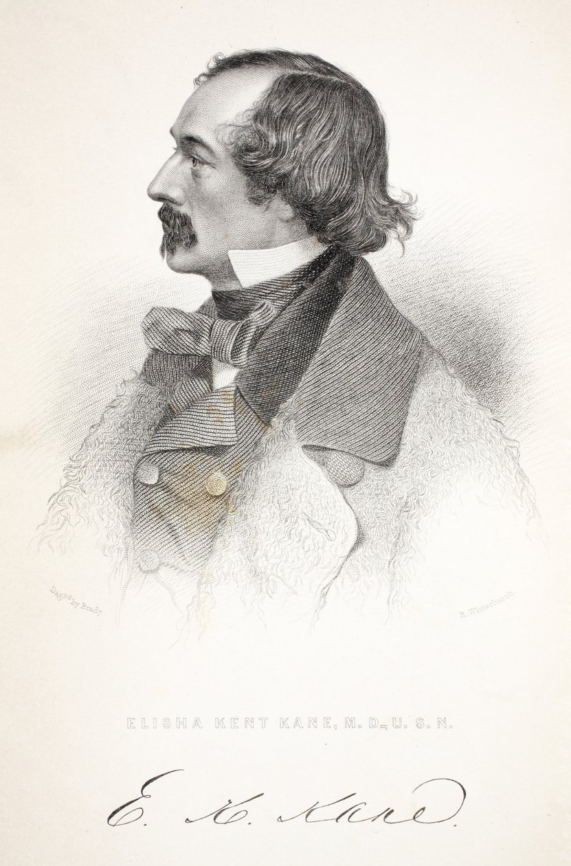 Elisha Kent Kane, illustration från The second Grinnell Expedition in Search of Sir John Franklin..., 1856 av American School