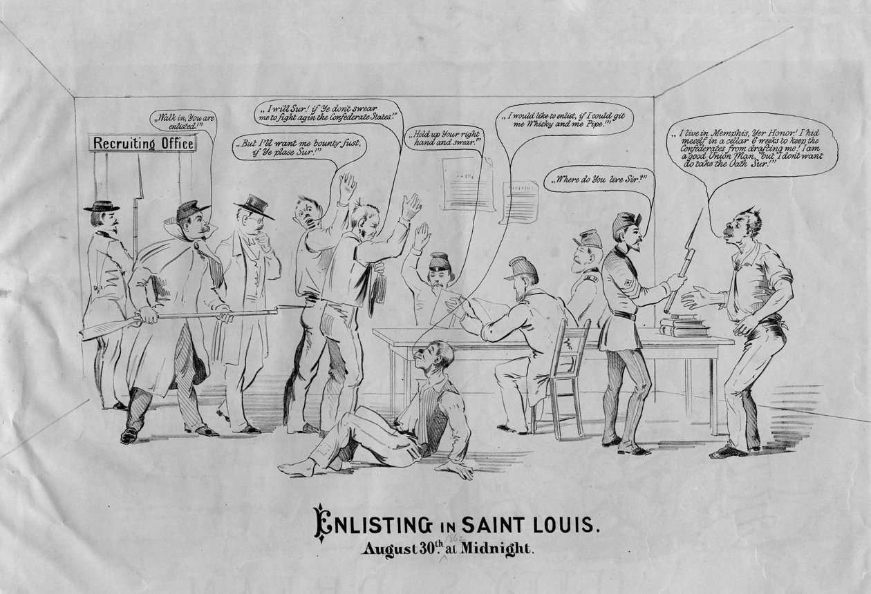 Värvning i Saint Louis: 30 augusti vid midnatt, ca 1862 av American School