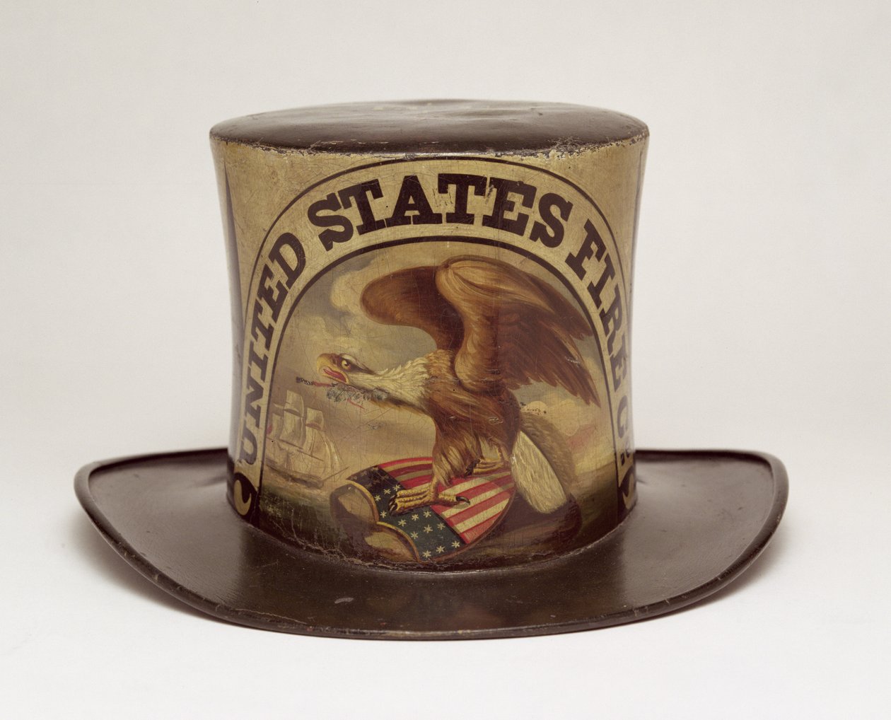 Firemans Parade Hat målad av David Bustill Bowser, ca 1850 (läder) av American School