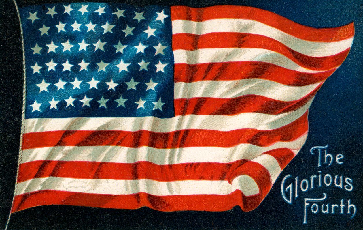 Fjärde juli amerikanska flaggan av American School
