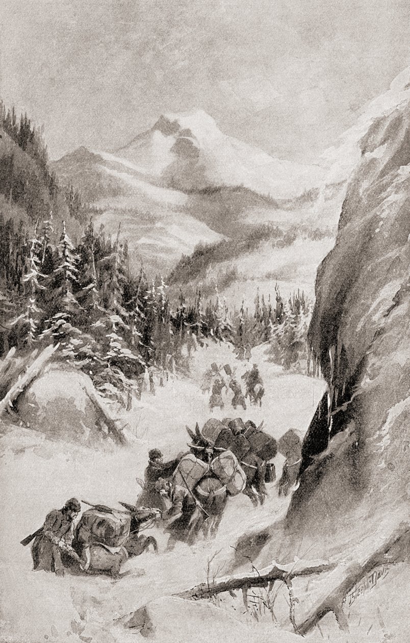 Fremont i Klippiga bergen, Nordamerika under sin fjärde expedition 1848, från 