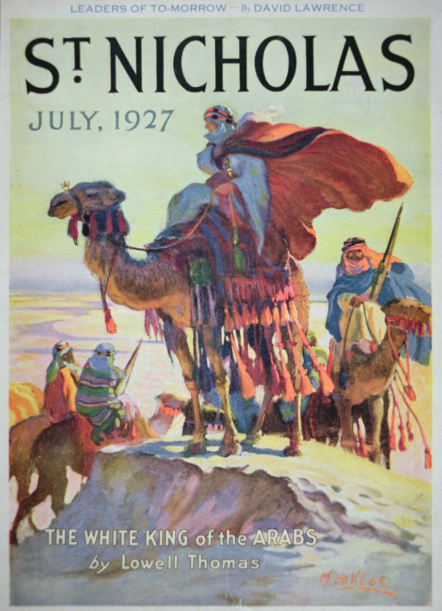 Framsida av tidningen St Nicholas, juli 1927 (färglitografi) av American School
