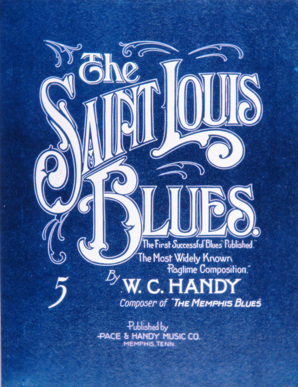 Framsidan av "The Saint Louis Blues", av W.C. Handy (1873-1958) 1941 (litho i färg) av American School