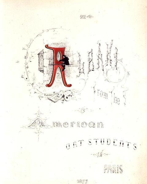 Frontispice från ett album tillägnat Albani från American Art Students i Paris av American School