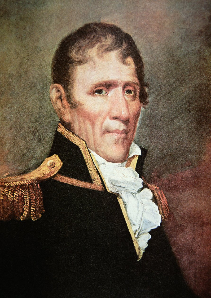 General Andrew Jackson (färg litho) av American School