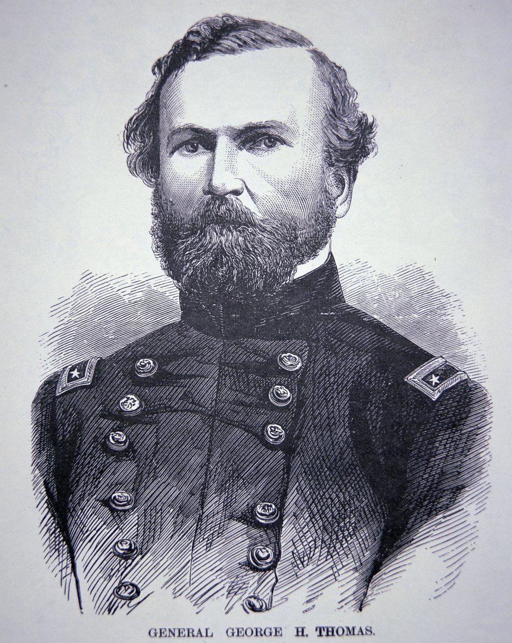 General George H. Thomas (1816-70) (gravyr) av American School