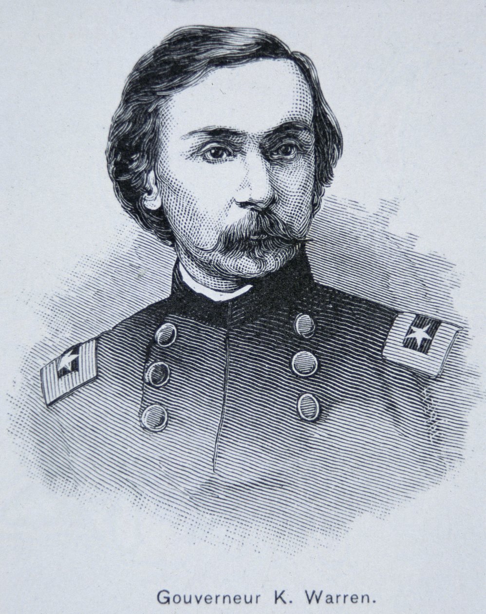 General Gouverneur Kemble Warren (1830-82) (gravyr) av American School