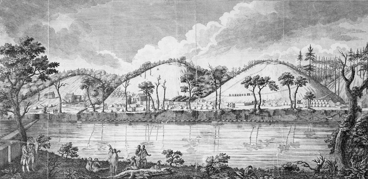 General John Burgoyne (1723-92) möter indianerna av American School