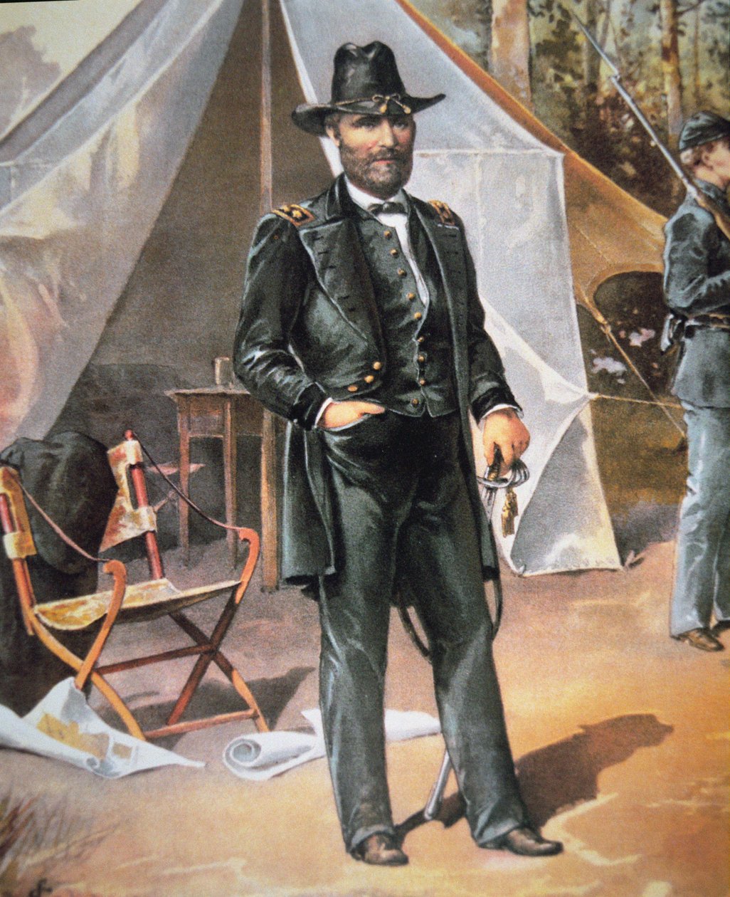 General Ulysses Simpson Grant (färg litho) av American School