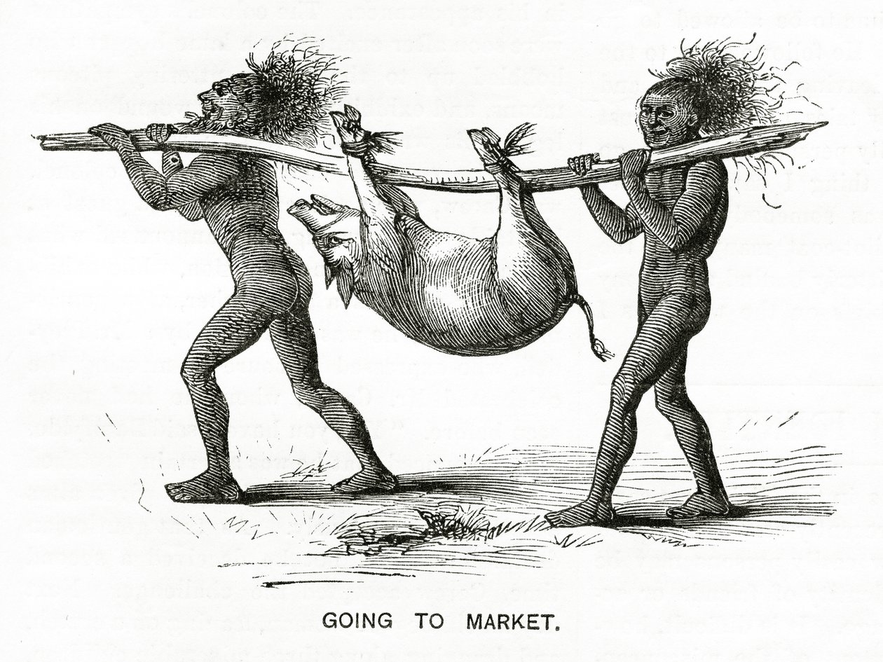 Going to Market, illustration från Appletons Journal, 4 maj 1872 av American School